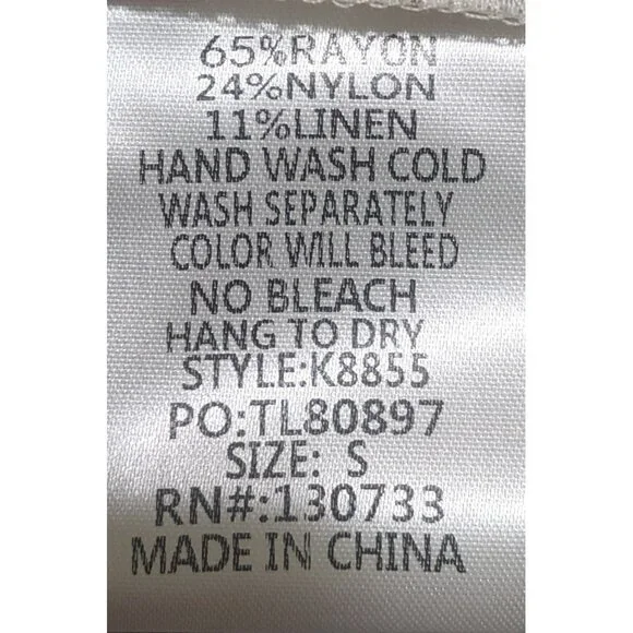 NWT Umgee V-Neck Babydoll Cream/Black Toile Top~Ruffle Detail~Puff Sleeves SMALL - Picture 5 of 6